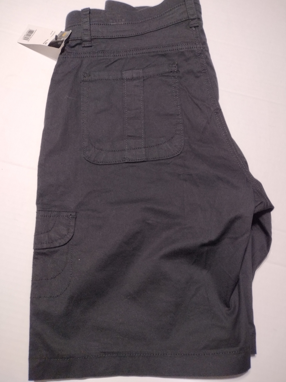Lee Cotton Blend Cargo Bermuda Shorts w Patch Pockets BLACK Comfort Waist Band